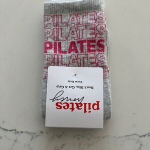 Gray and Pink Crew Grip Socks